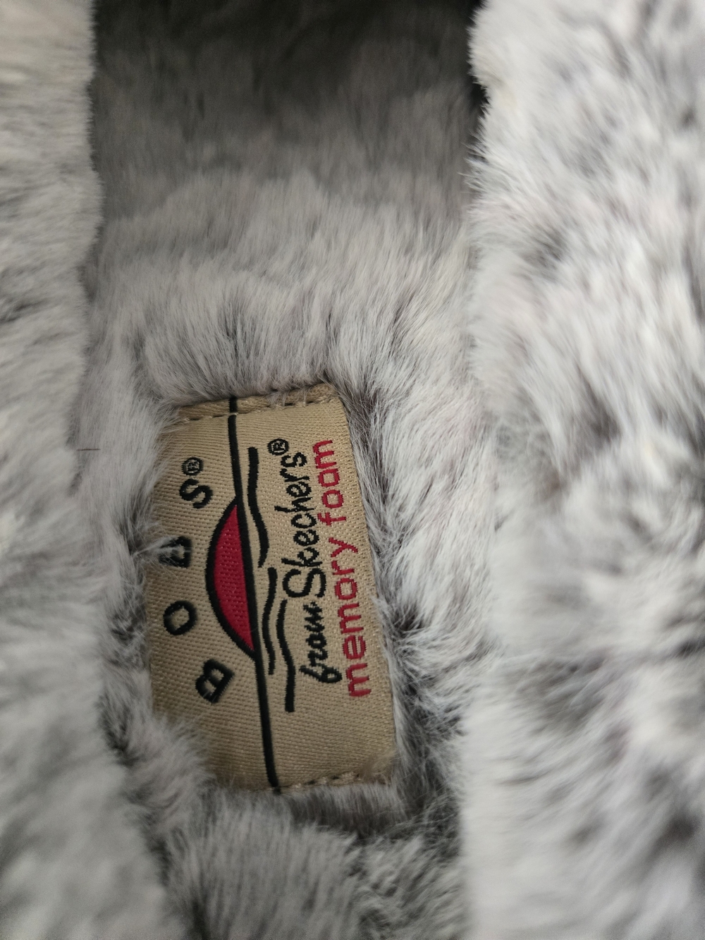 Skechers BOBS Memory Foam Faux Fur Grey - Picture 5 of 6